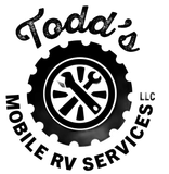 Todd's Mobile RV Services LLC logo with black gear and RV icon