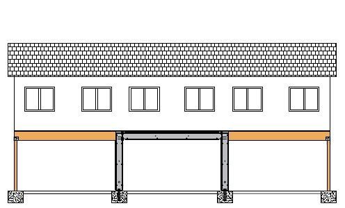 Installed steel frames