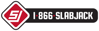 Red SLABJACK logo beside black banner with white “1-866-SLABJACK” text