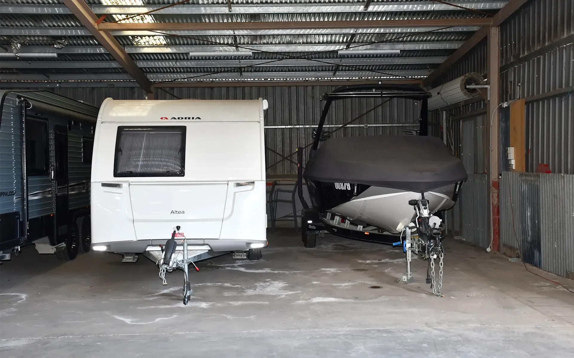 Secure undercover long-term and short-term storage for boats, trailers and jet-skis in Ballarat