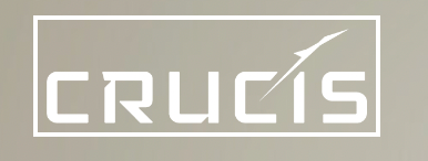 A logo for crucis with a lightning bolt on it
