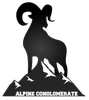 A black and white logo for alpine conglomerate