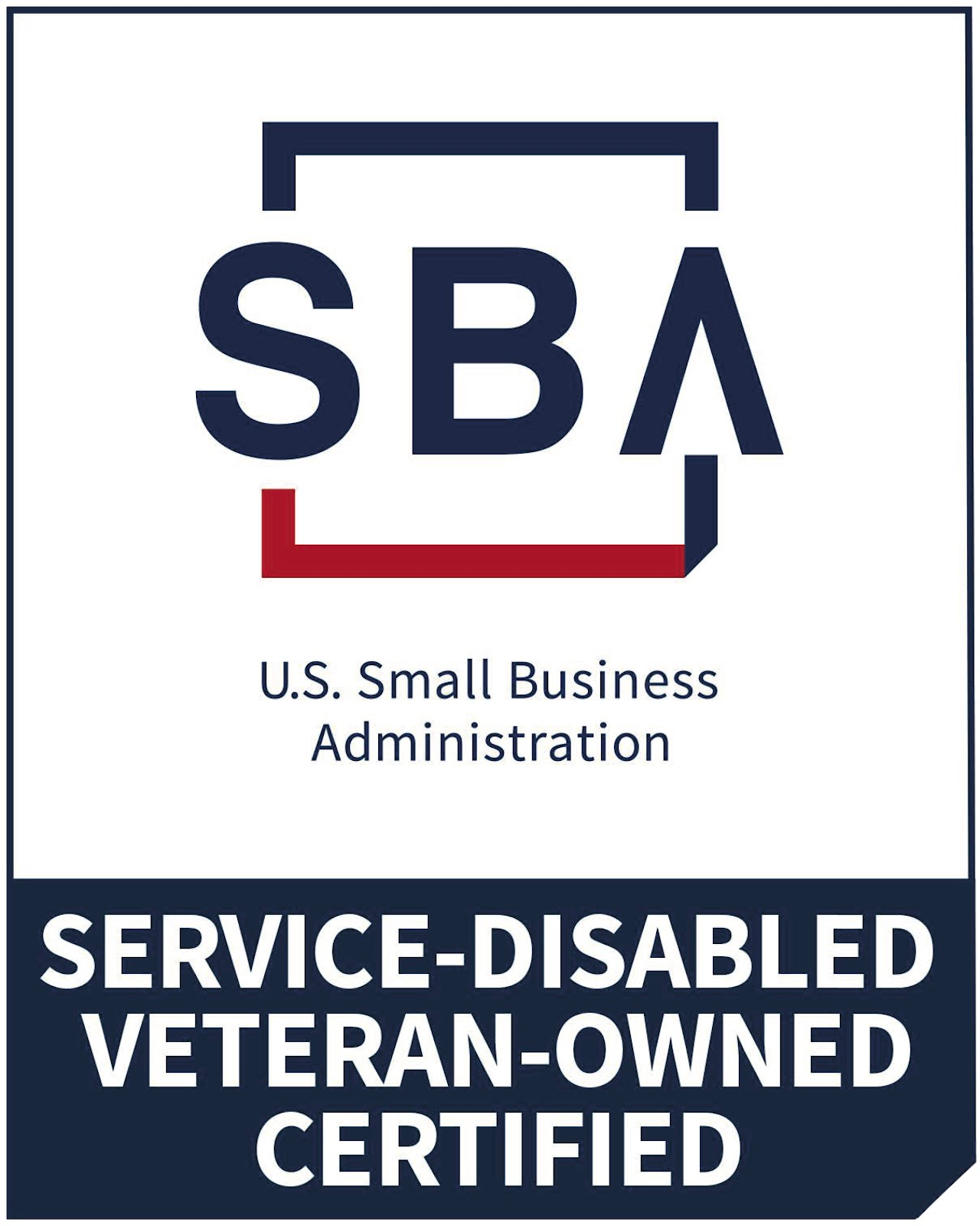 The logo for the u.s. small business administration service-disabled veteran-owned certified.