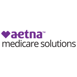 Aetna Medicare Solutions logo featuring a purple heart,