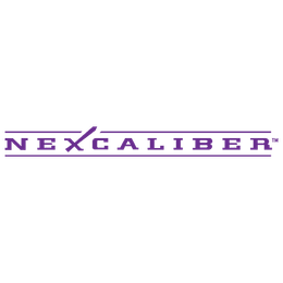 Logo for Nexcaliber in purple text, with a checkmark symbol replacing the “X”.