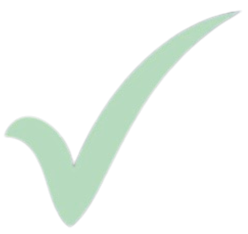 Light green checkmark.
