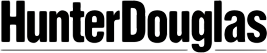 Hunter Douglas logo in black text on a white background