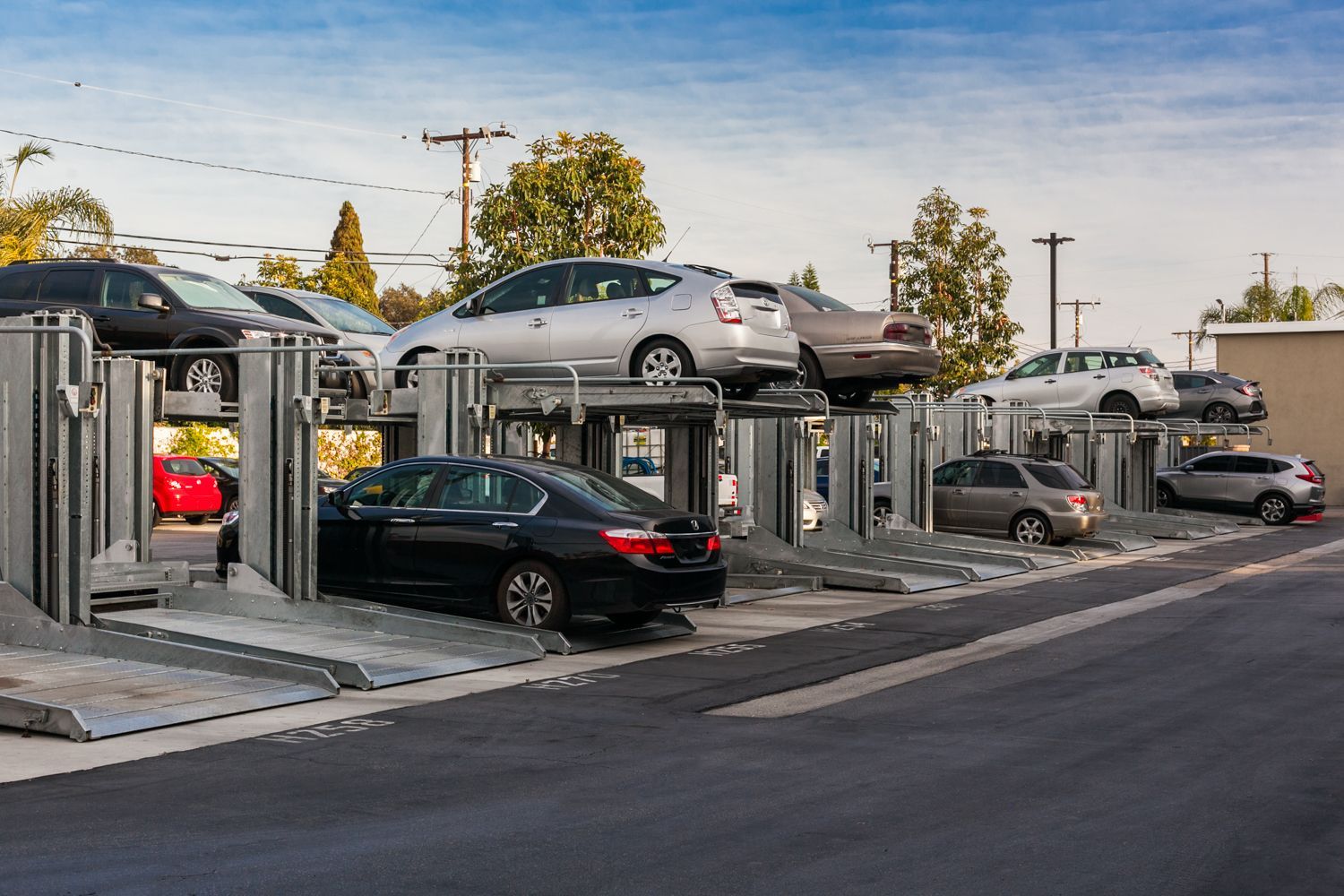 vertical parking lifts with cars
