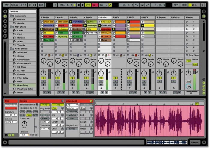 A computer screen showing a mixer and a sound wave