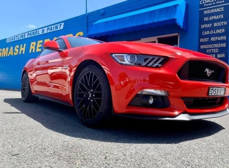 front side view of mustang