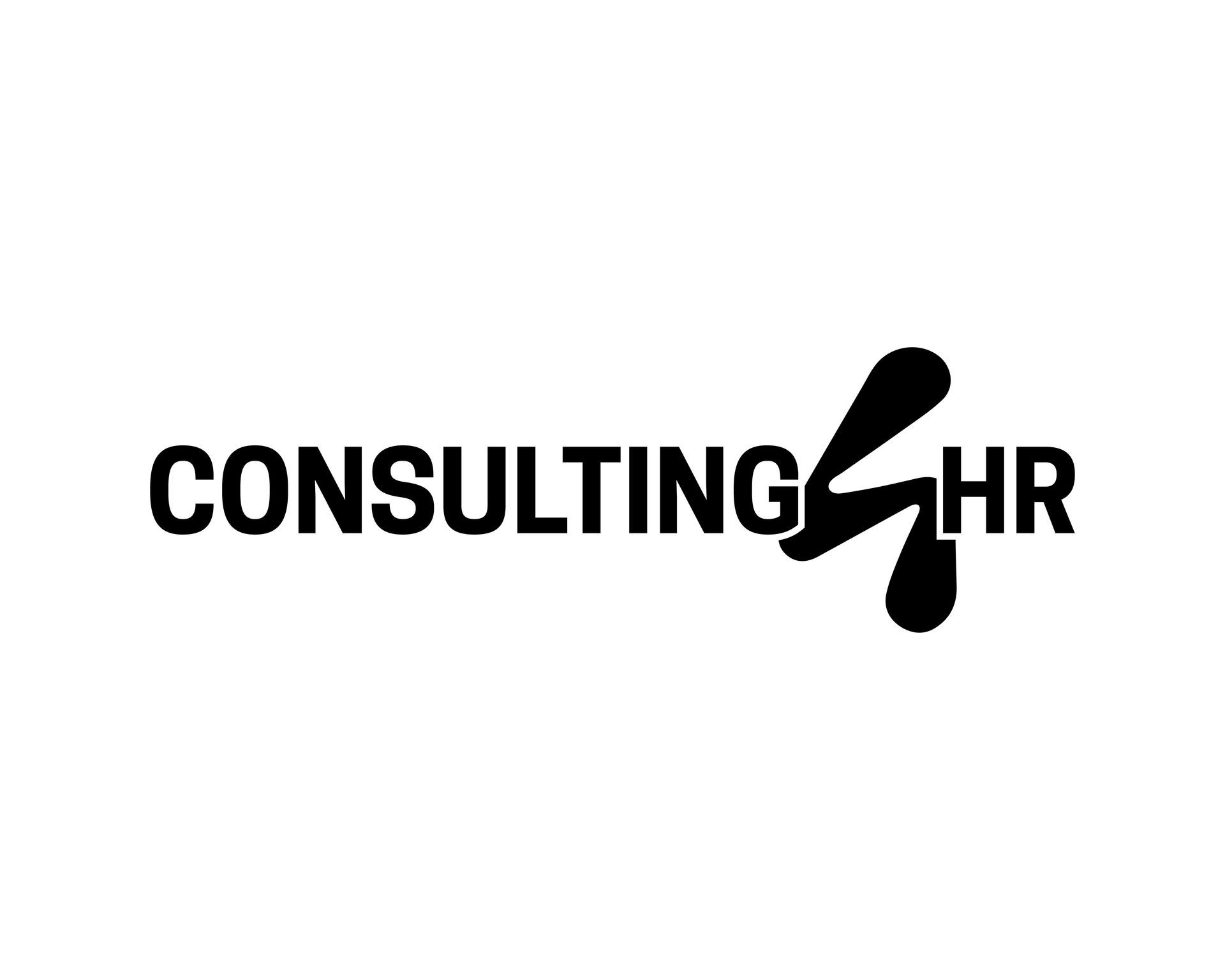 Ein schwarz-weißes Logo für ein Unternehmen namens Consulting4HR.