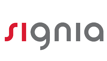 Signia logo in red and gray on a white background