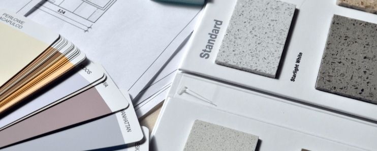  Samples Of Different Colors Are Sitting On Top Of Each Other On A Table — Nyblad Construction in Caloundra West, QLD
