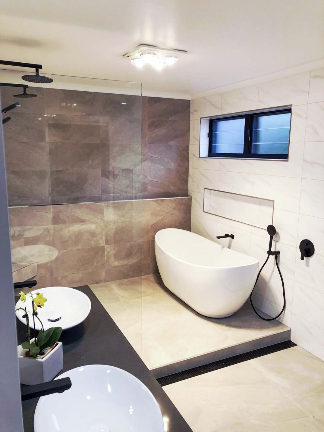 Shower Room With Bathtub — Nyblad Construction in Caloundra West, QLD