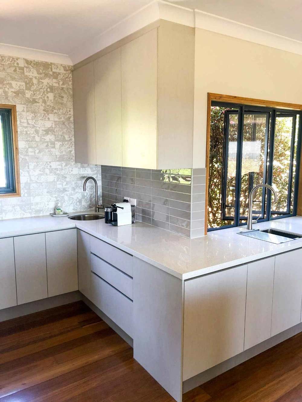 Corner Kitchen Design — Nyblad Construction in Caloundra West, QLD