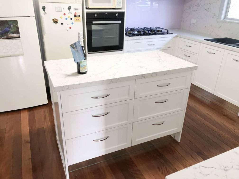 White Kitchen Countertop — Nyblad Construction in Caloundra West, QLD