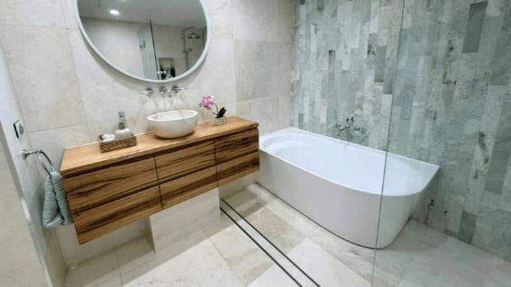 Bathroom With Big Bathtub — Nyblad Construction in Caloundra West, QLD