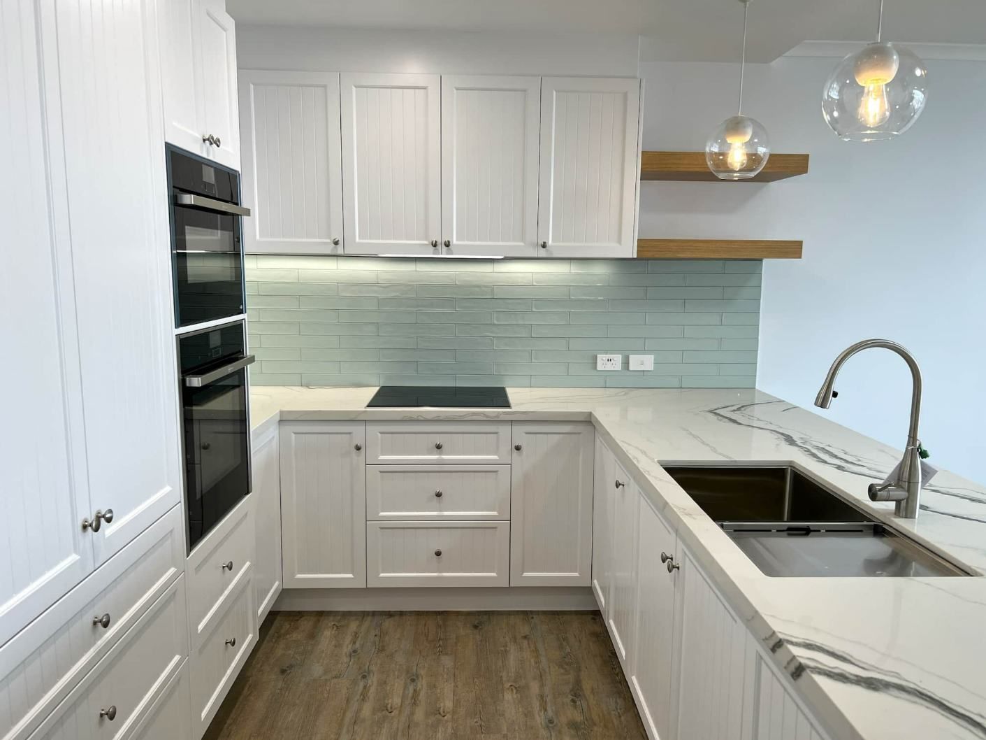 Kitchen With Modern Cabinet Drawer — Nyblad Construction in Caloundra West, QLD
