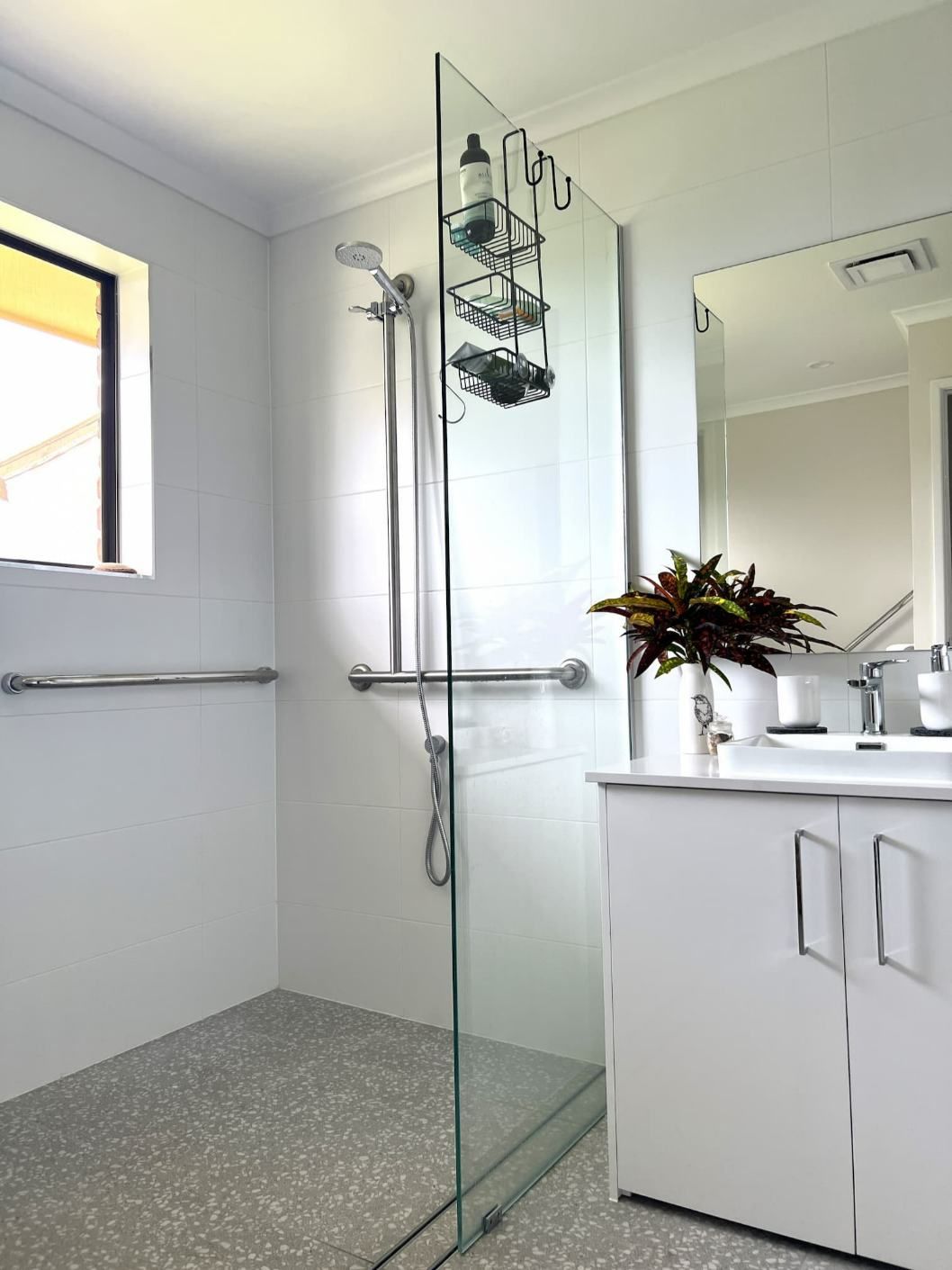 Beautiful Bathroom With Shower Glass — Nyblad Construction in Caloundra West, QLD