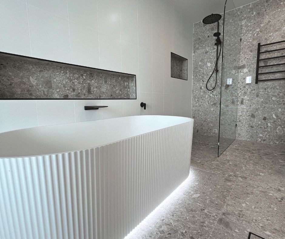 Large White Bathtub — Nyblad Construction in Caloundra West, QLD