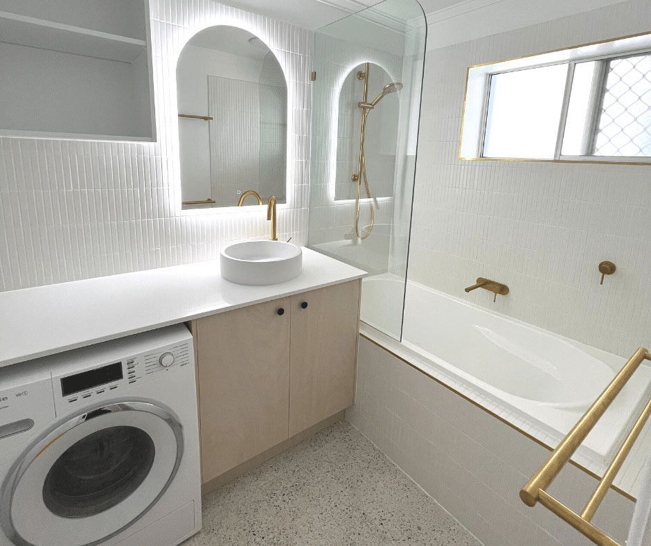 Bathroom And Laundry Room Area — Nyblad Construction in Caloundra West, QLD
