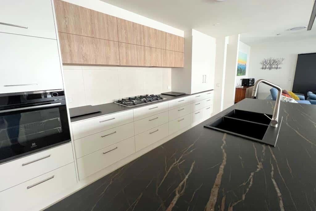 Kitchen With White Cabinets — Nyblad Construction in Caloundra West, QLD