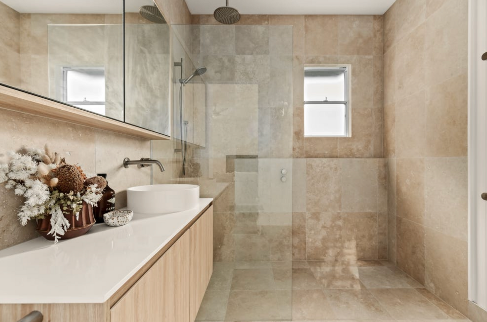 A modern bathroom renovatoin