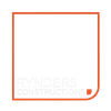 Orange outlined square logo for Rynders Constructions on a white background