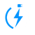 Blue charging battery icon with lightning bolt and plug