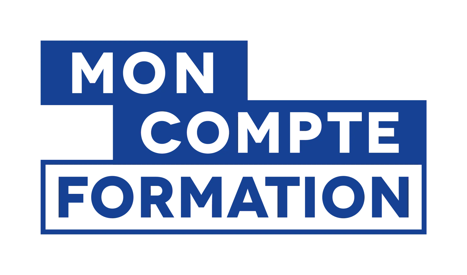 Un logo bleu et blanc pour mon compte formation sur fond blanc.