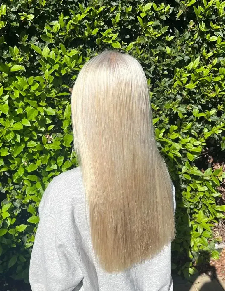 Person With Long Straight Blonde Hair — Elysian Salon In Wyong, NSW