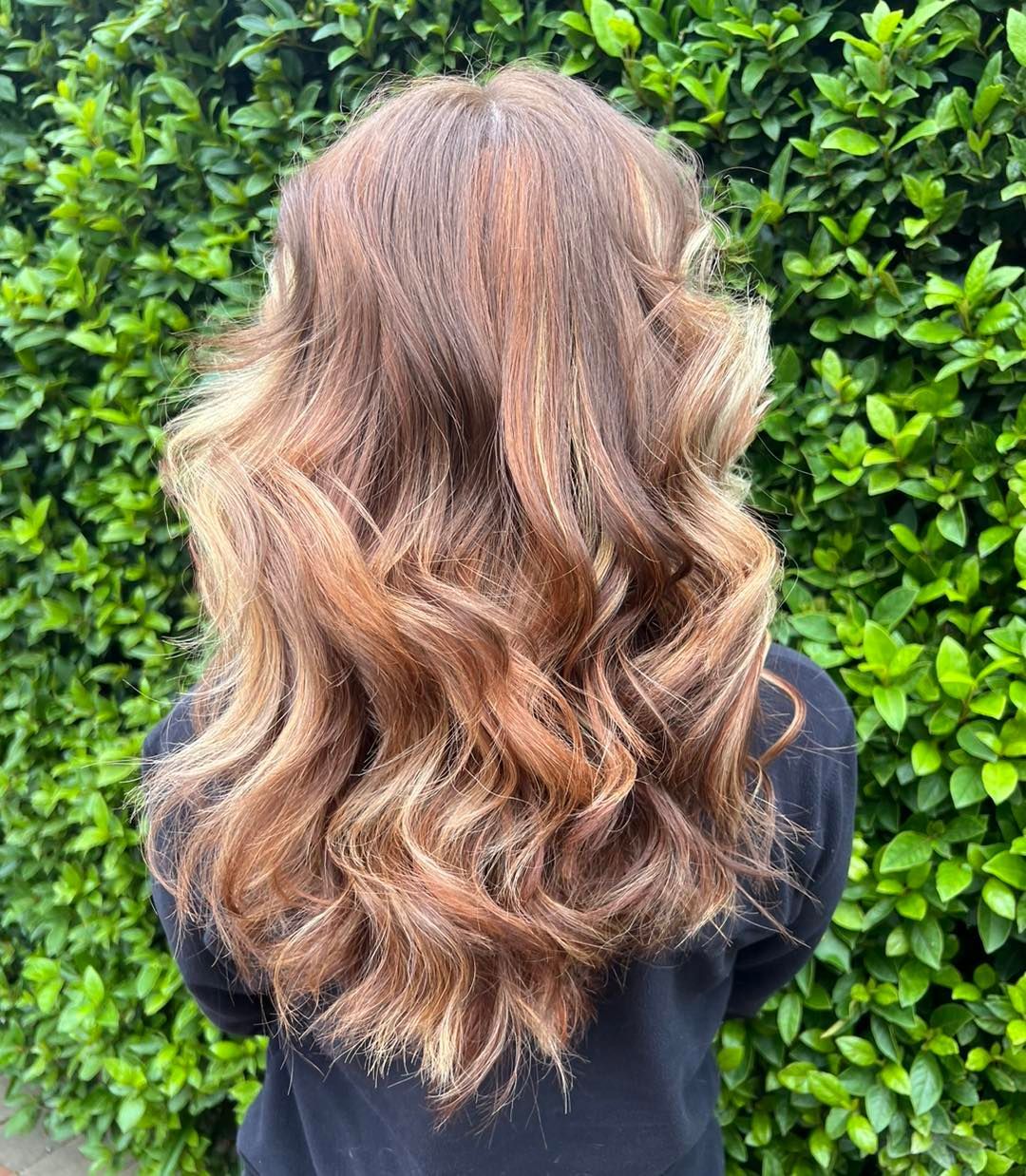 Woman's Wavy, Brown Hair With Blonde Highlights — Elysian Salon In Wyong, NSW