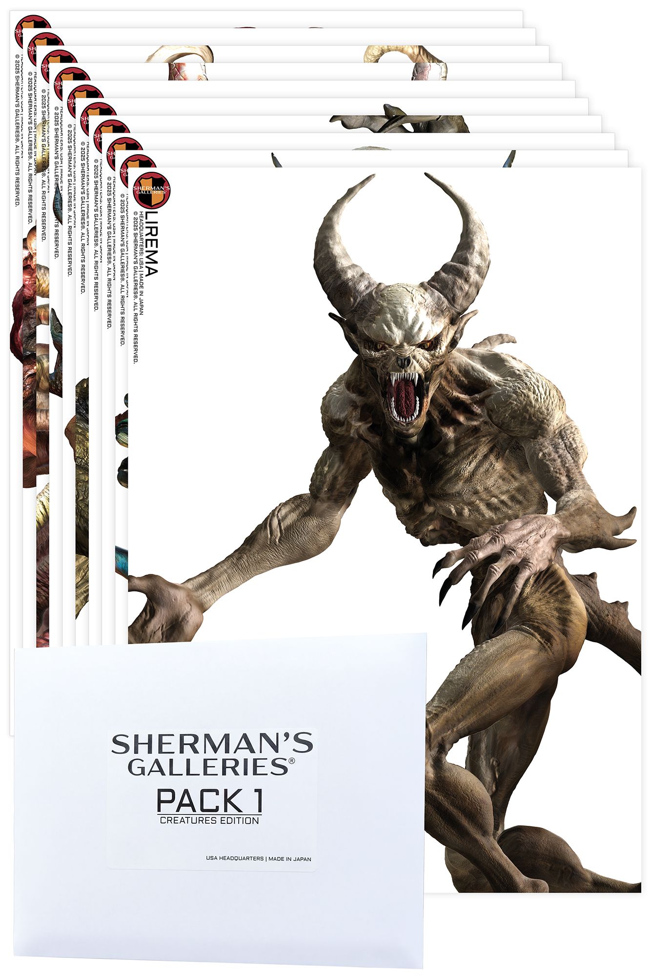 Stack of 10 shooting targets from Pack 1 Creatures Edition L Series