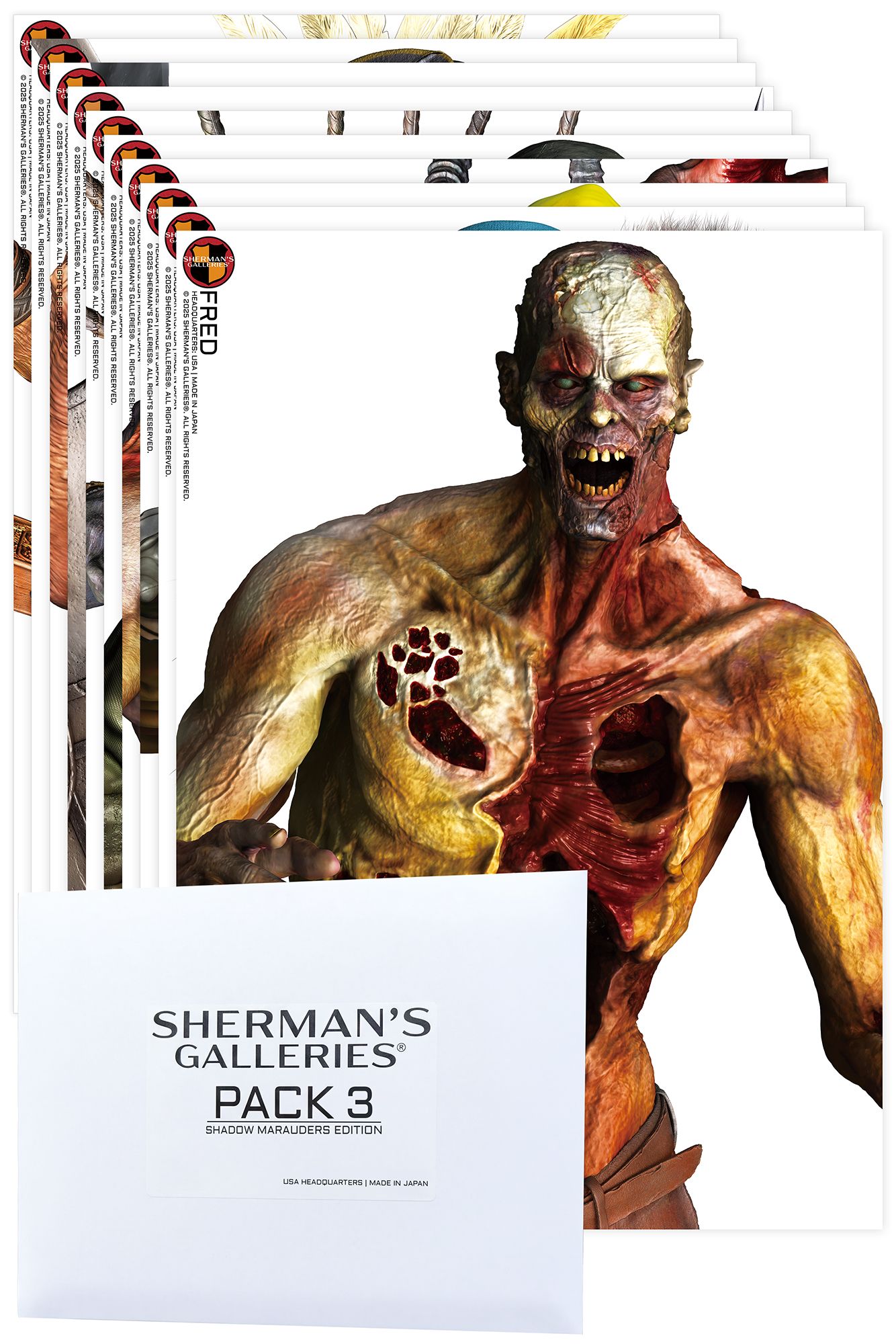 Stack of 10 shooting targets from Pack 3 Shadow Marauders Edition L Series
