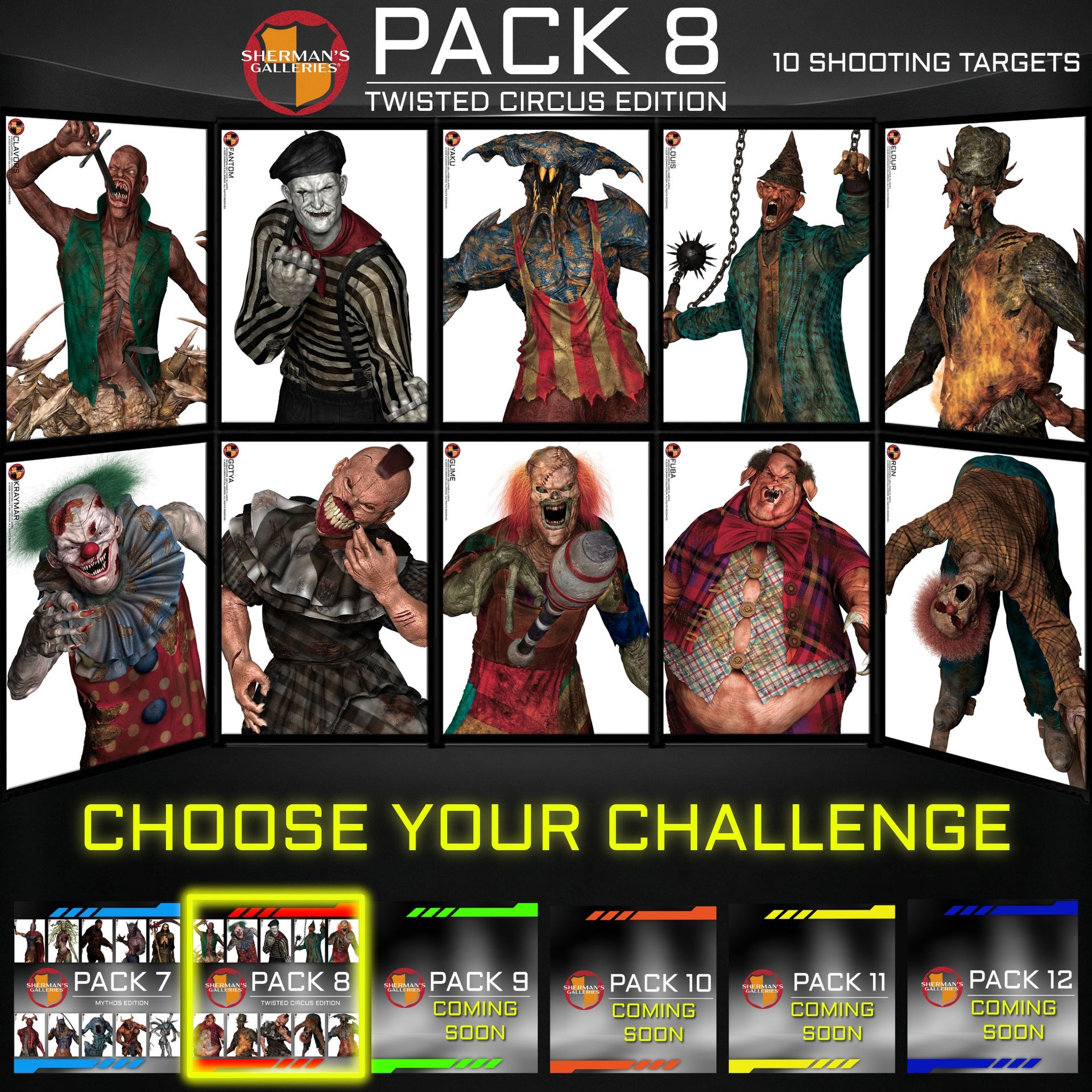SHERMAN'S GALLERIES® PACK 8: TWISTED CIRCUS EDITION (XL SERIES)