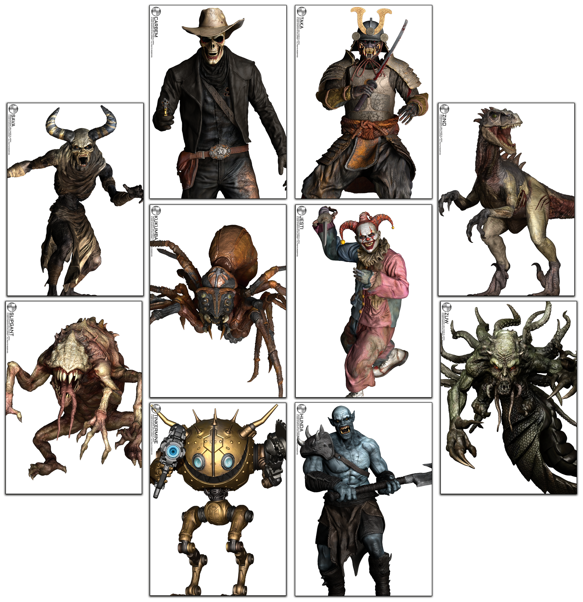 PACK 2 Nightmare Legions Edition - Ten Unique Characters Shooting Targets