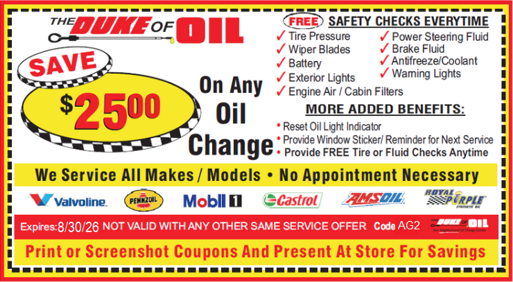 munster oil change coupons near me