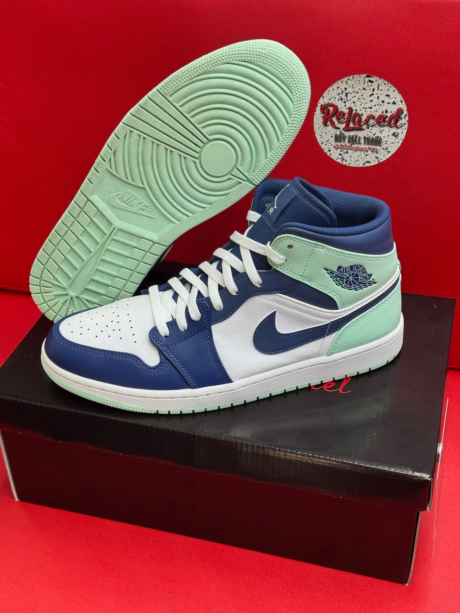 11.5M Jordan 1 Mid Mystic Navy Mint Foam display picture 2