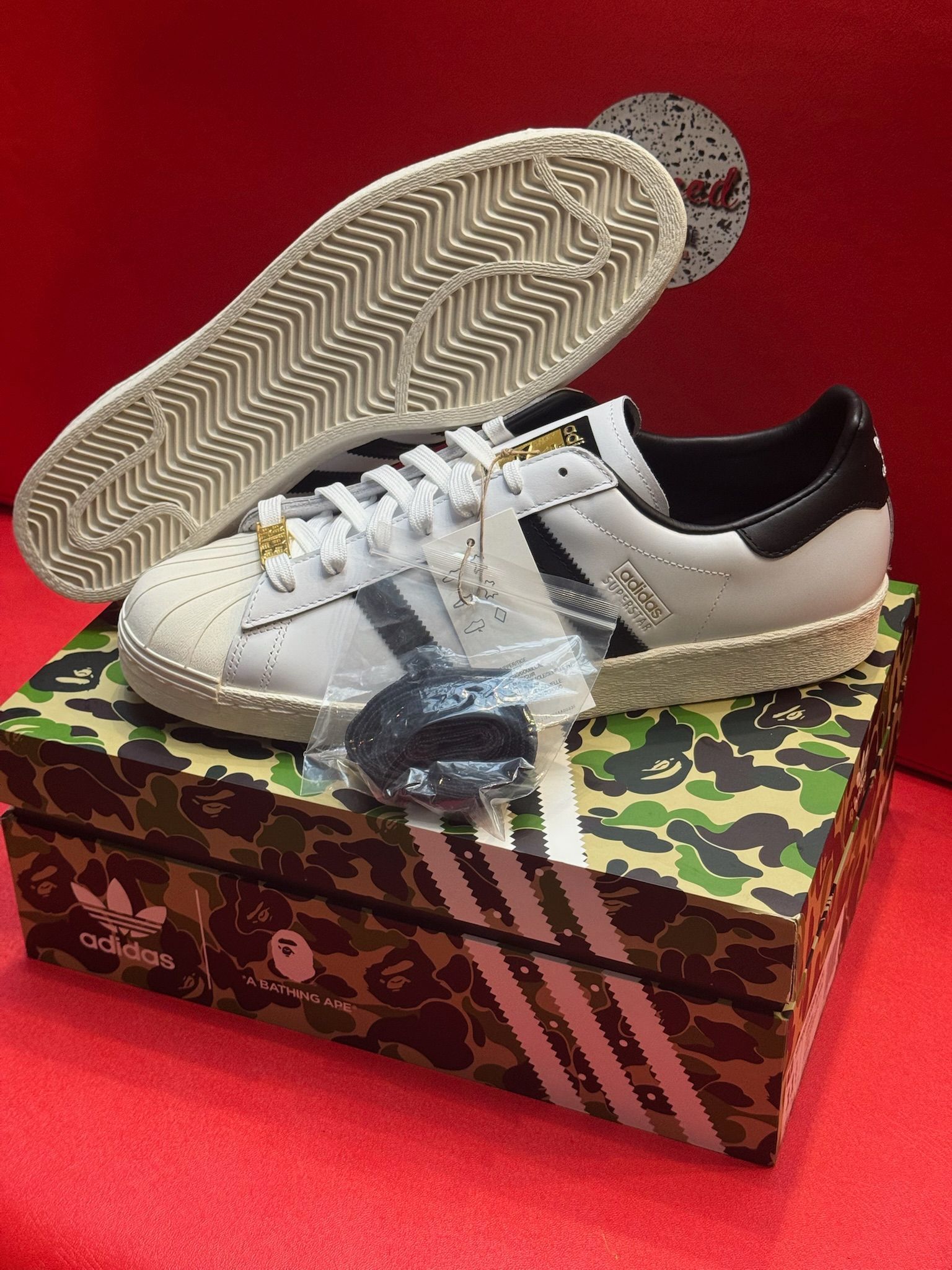 11.5M adidas Superstar 80’s Bape white black