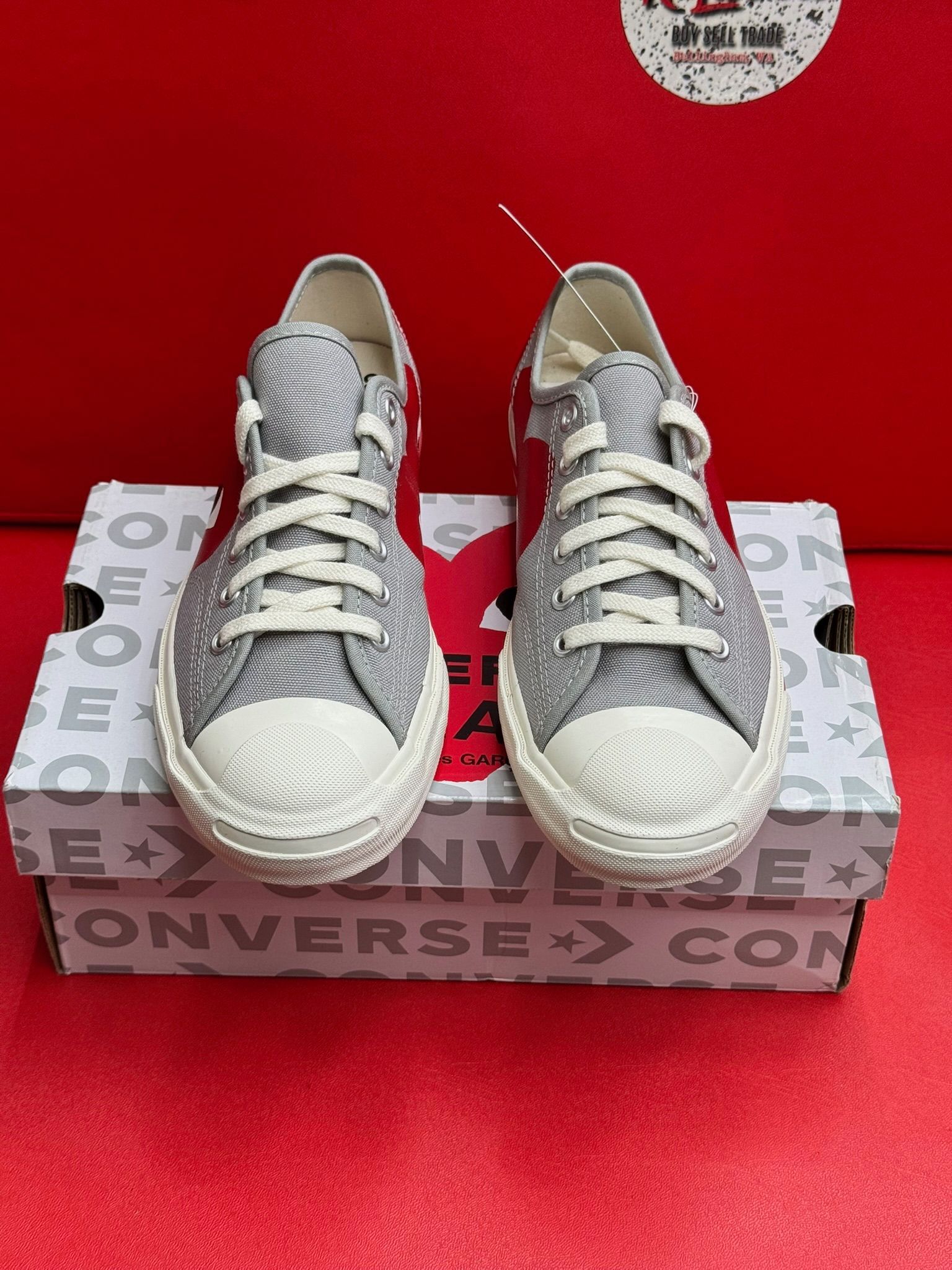 7.5W Converse Jack Purcell Comme des Garcons Play Grey Red