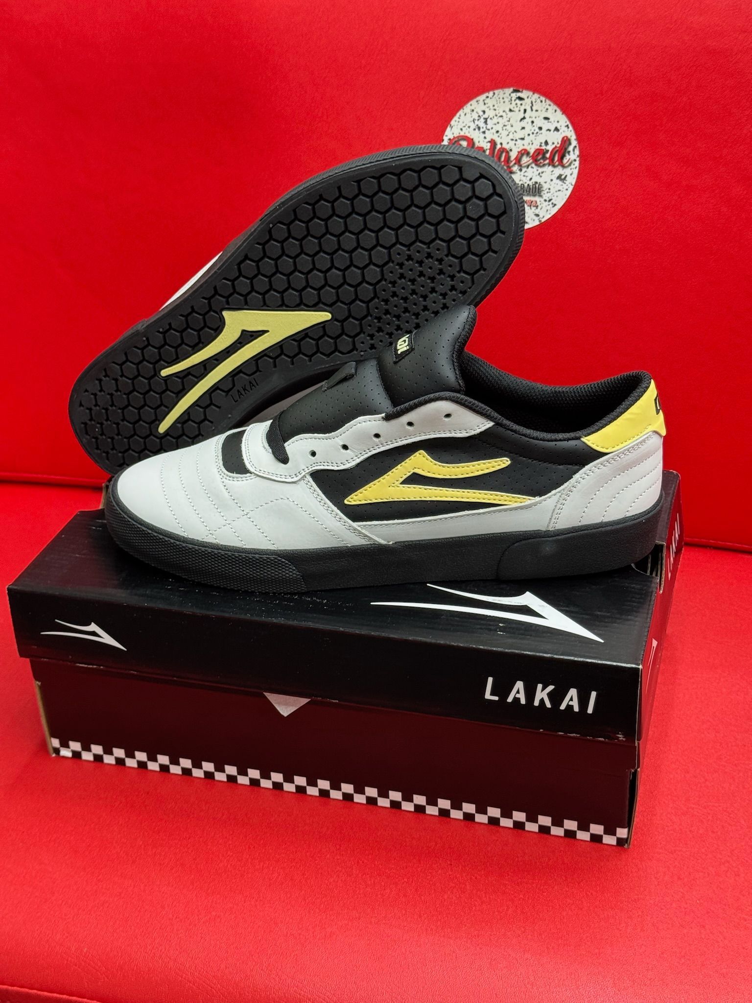 11M Lakai Cambridge White Banana Black
