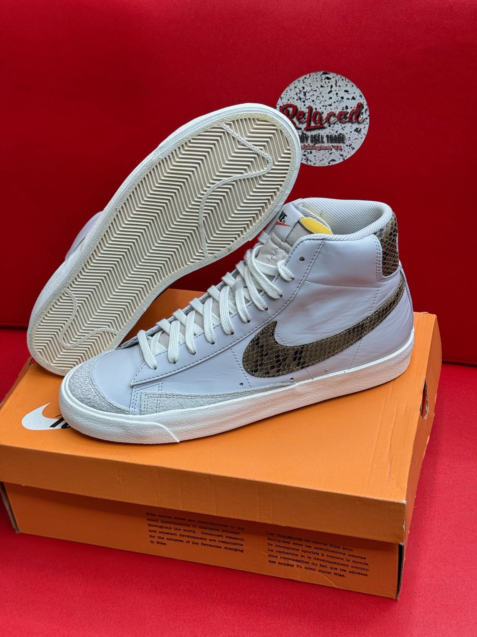 10.5M Nike Blazer Mid 77 Vintage White Snakeskin