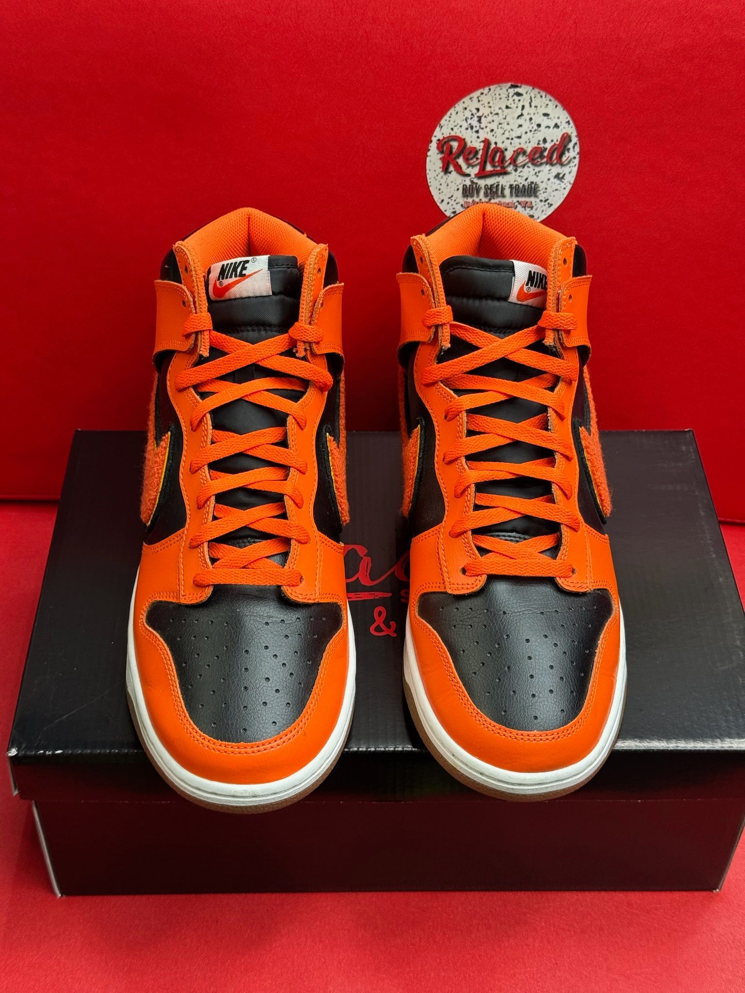 13M Nike Dunk High Retro Chenille Swoosh Safety Orange