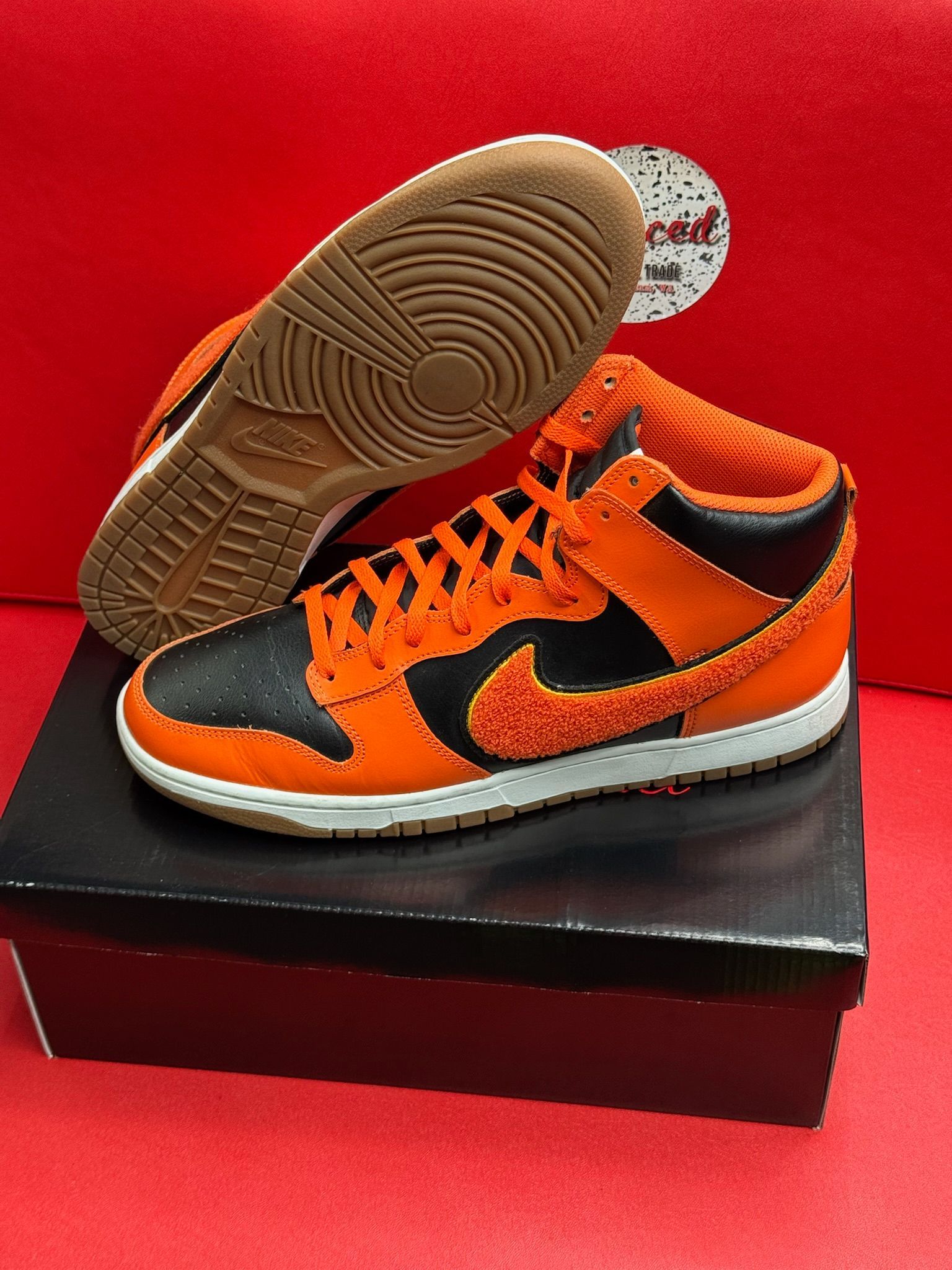 13M Nike Dunk High Retro Chenille Swoosh Safety Orange