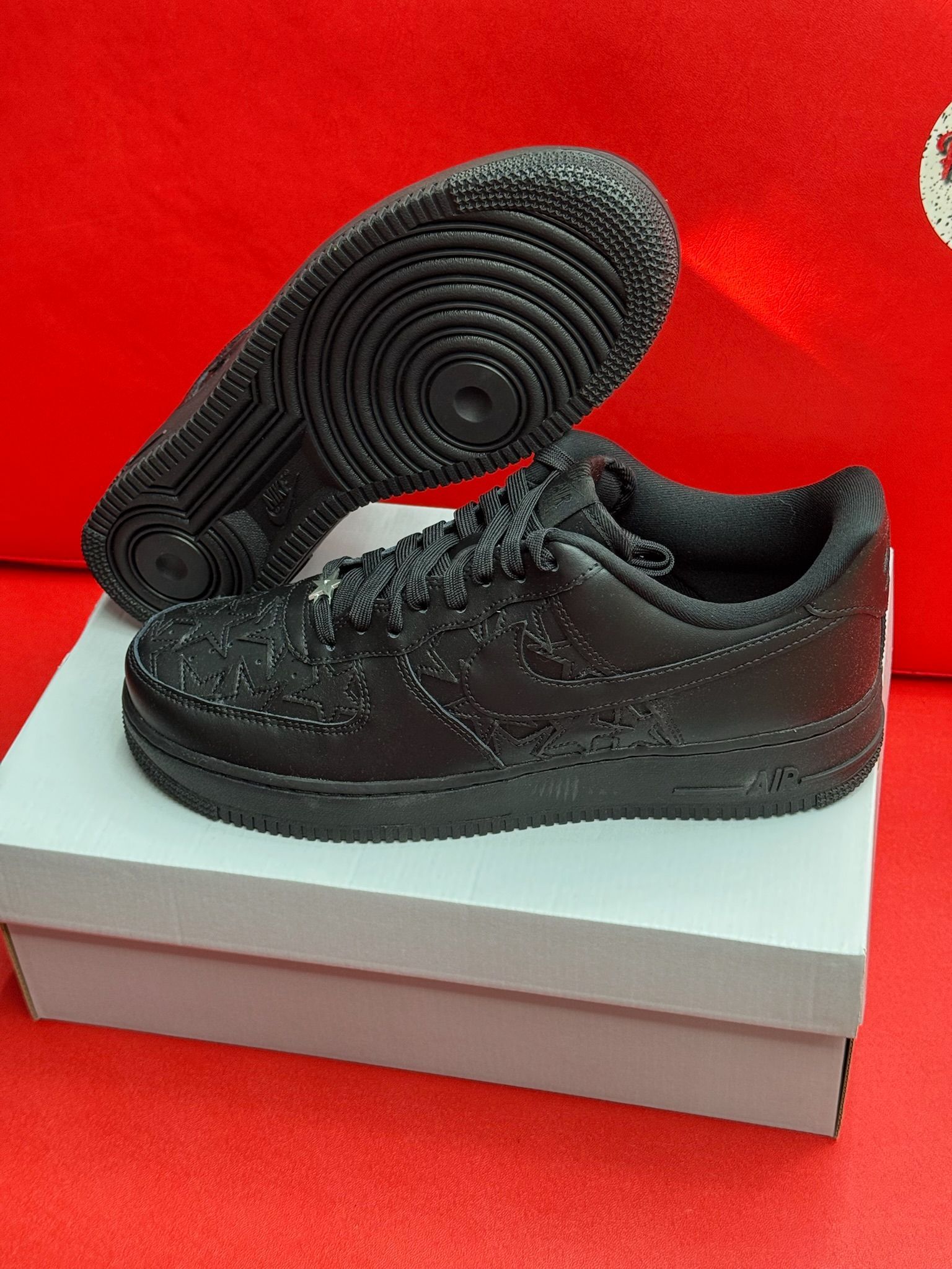 10M Air Force 1 Low Triple Black Stars
