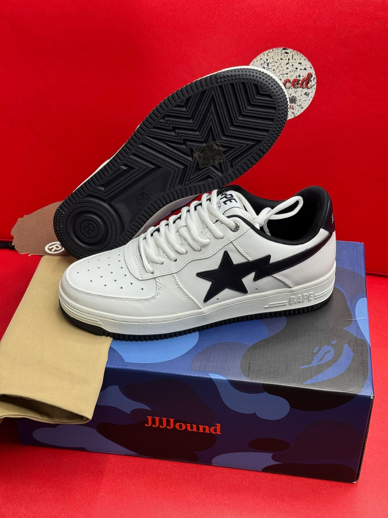 9M A Bathing Ape Bape Sta JJJJound white Navy
