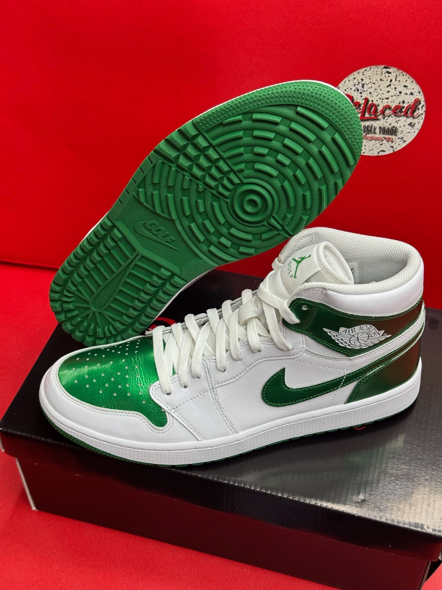 12M Jordan 1 Retro High Metallic Green Golf