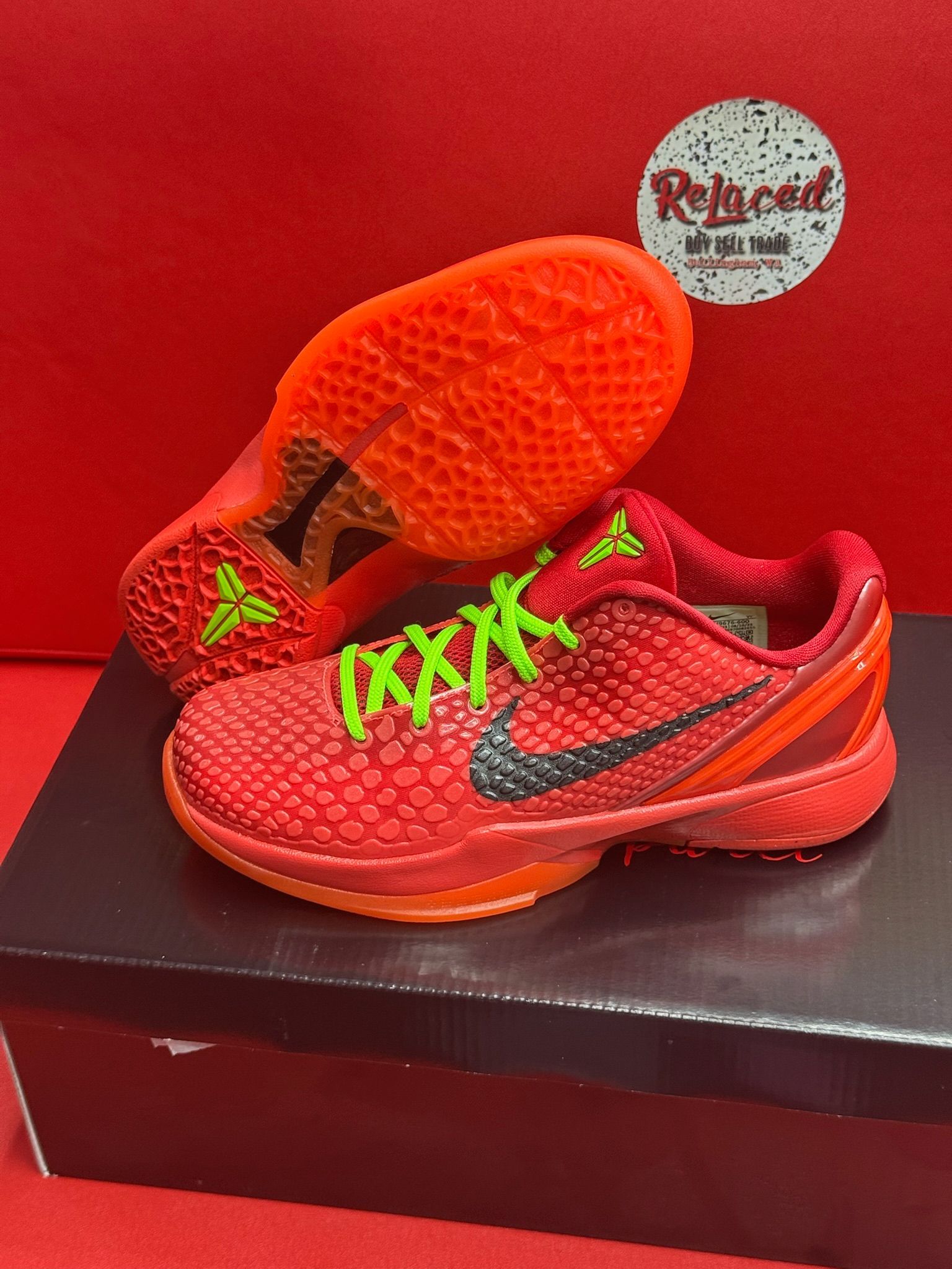 6Y Nike Kobe 6 Protro Reverse Grinch (GS)