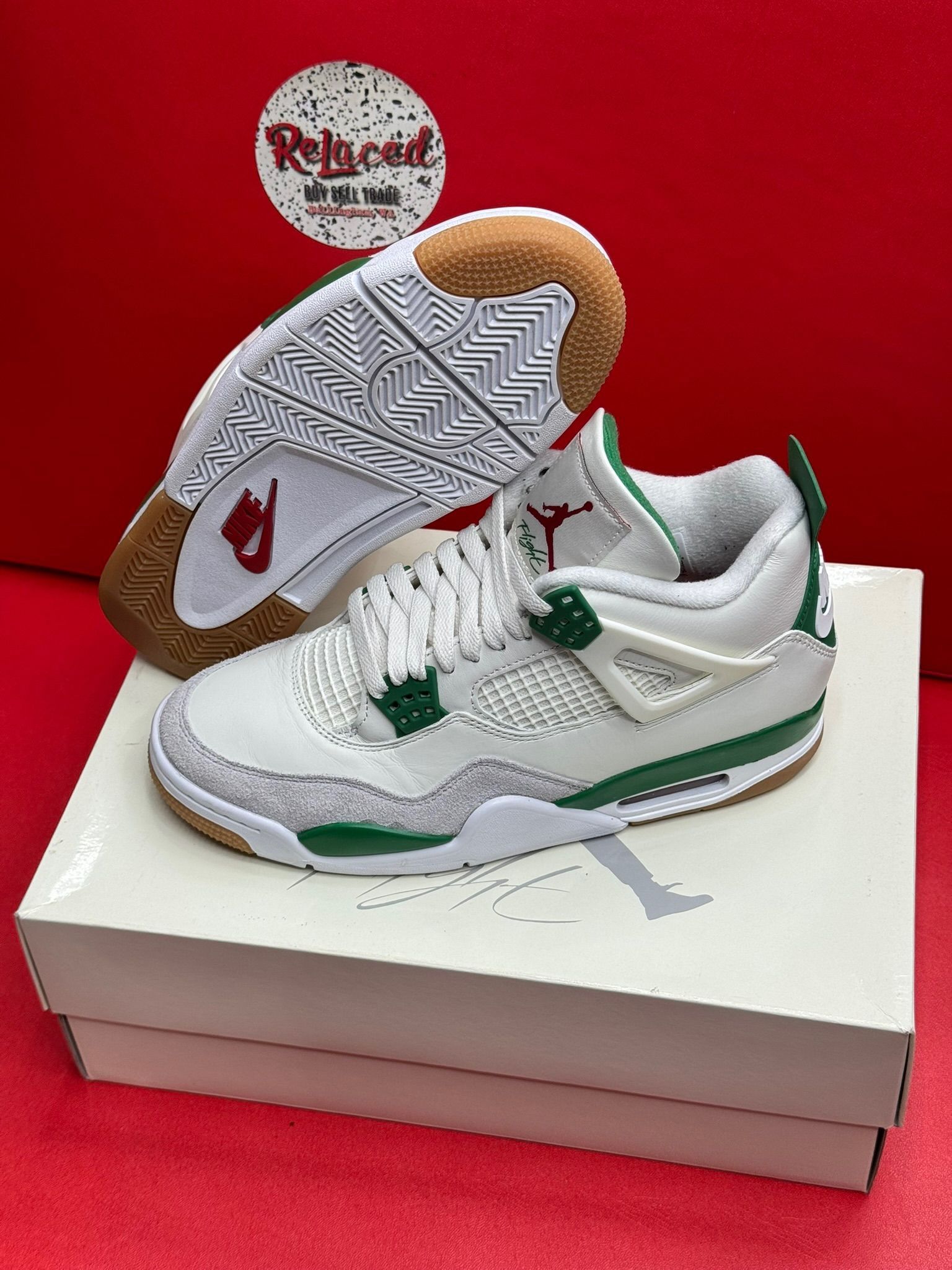 8M Jordan 4 Retro SB Pine Green