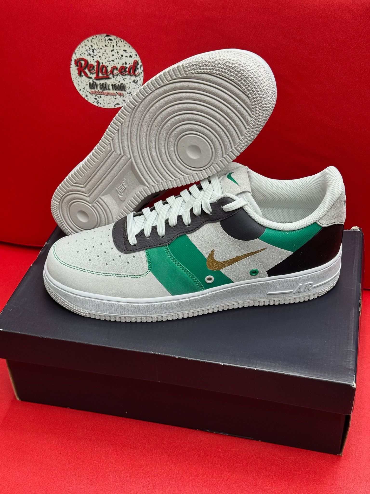 12M Nike Air Force 1 Low Vast Grey Green